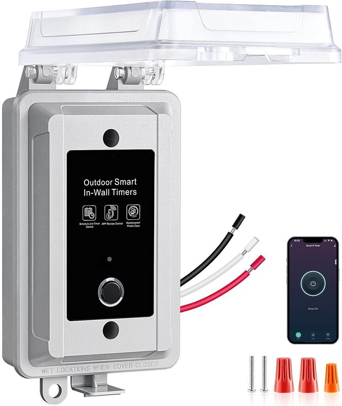 TIMERMATIC 20A WiFi Smart Switch Timer Heavy-Duty 120V 1HP Hardwired Outdoor Timer